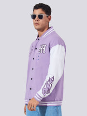 LA Lavender Varsity Full Sleeve Jacket