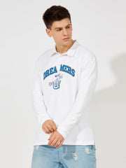 Dreams White Full Sleeve Full Sleeve Polo T-Shirt