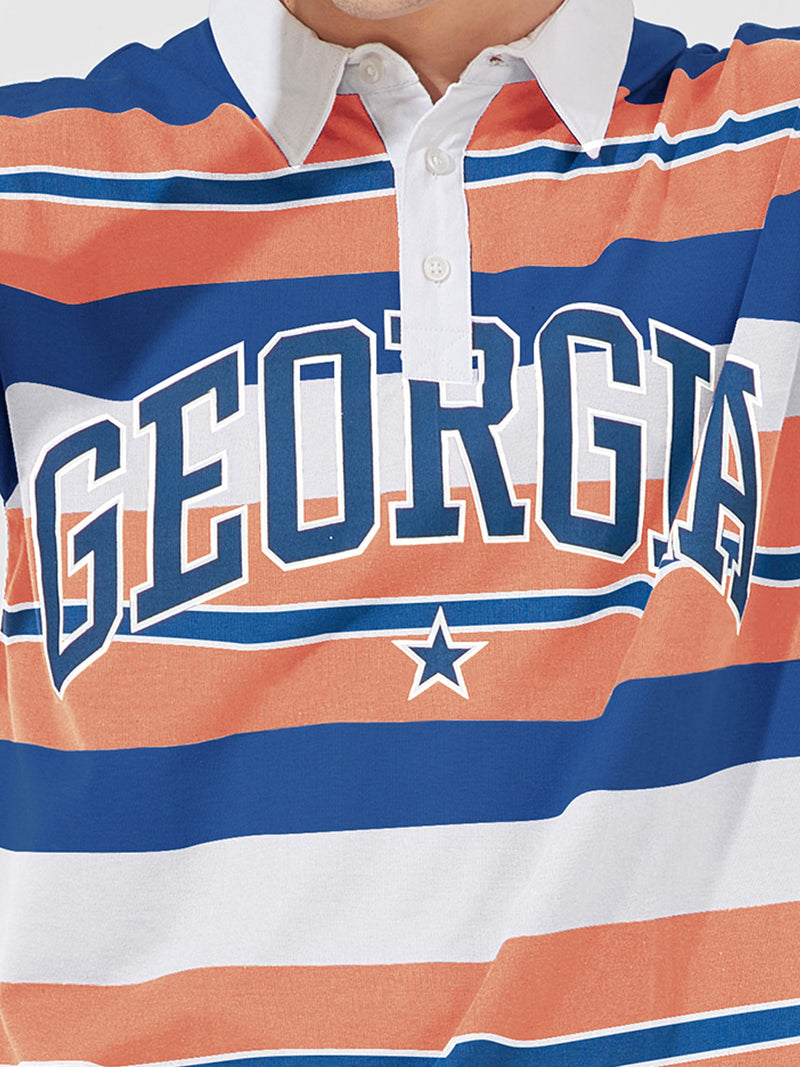 Georgia Oversized Orange Striped Polo T-shirt