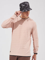 Peak Weave Pink Slim Fit T-Shirt