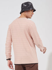 Peak Weave Pink Slim Fit T-Shirt