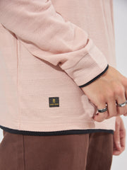 Peak Weave Pink Slim Fit T-Shirt