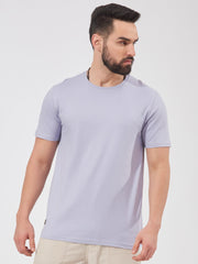 Bold Basic Light Lavender Slim Fit Half Sleeve T-Shirt