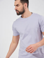 Bold Basic Light Lavender Slim Fit Half Sleeve T-Shirt