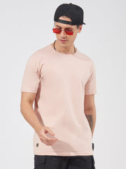 Bold Basic Pink Slim Fit Half Sleeve T-Shirt