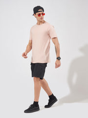 Bold Basic Pink Slim Fit Half Sleeve T-Shirt