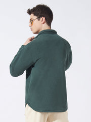 Solid Pocket Green Full Sleeve Shacket