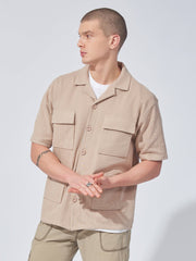 Cargo Pocket Biscuit Half Sleeve Shirt