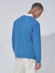 Official Denim Blue Polo Full Sleeve Sweatshirt