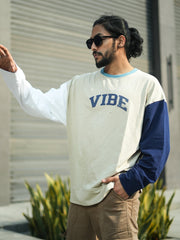 Vibe Biscuit, White Full Sleeve Sweatshirt