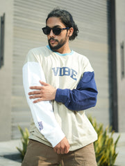 Vibe Biscuit, White Full Sleeve Sweatshirt