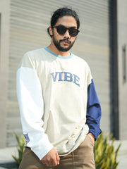 Vibe Biscuit, White Full Sleeve Sweatshirt