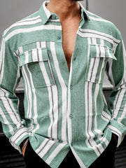 Striped Berly Green Full Sleeve Shirt