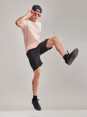 Bold Basic Pink Slim Fit Half Sleeve T-Shirt