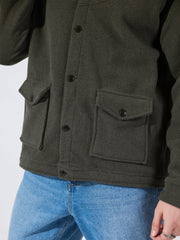 Solid Pocket Olive Full Sleeve Shacket