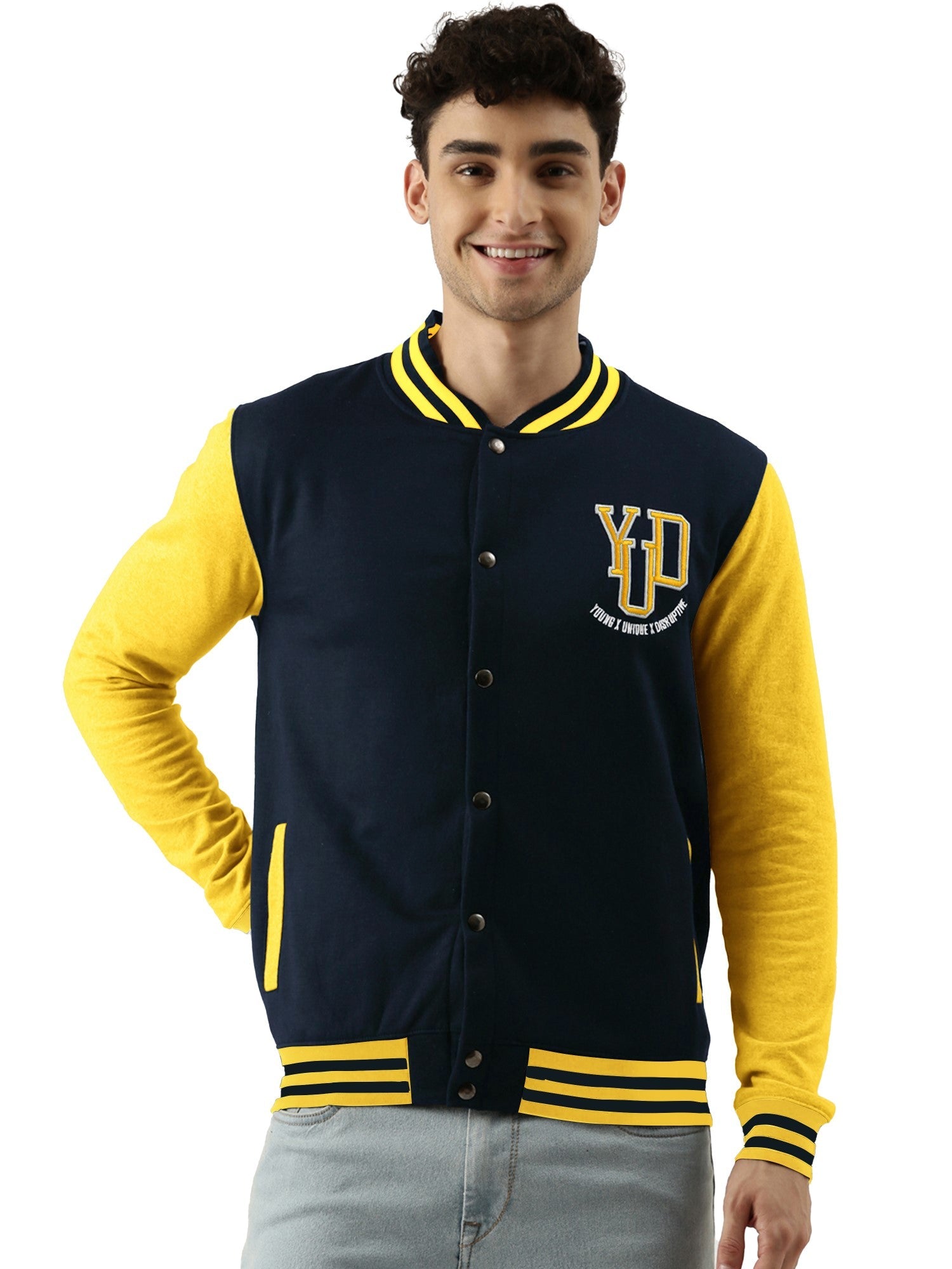 Buy Varsity Navy Yellow Jacketfrom Maniac Life store XL