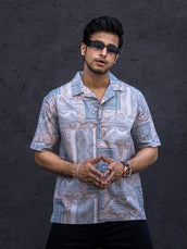 Paisley Light Grey Half Sleeve Shirt