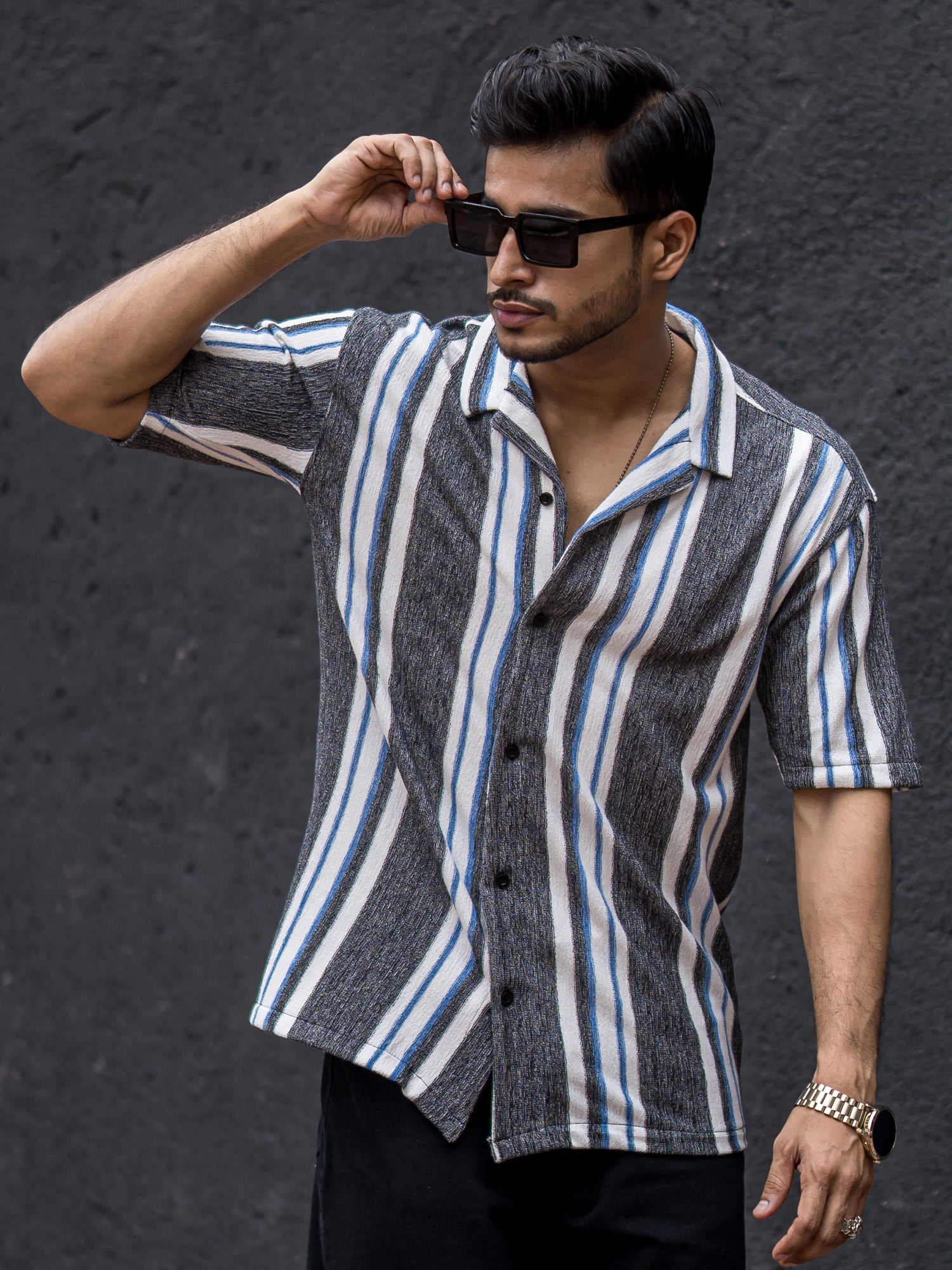 Striped Charcoal Grey Shirt