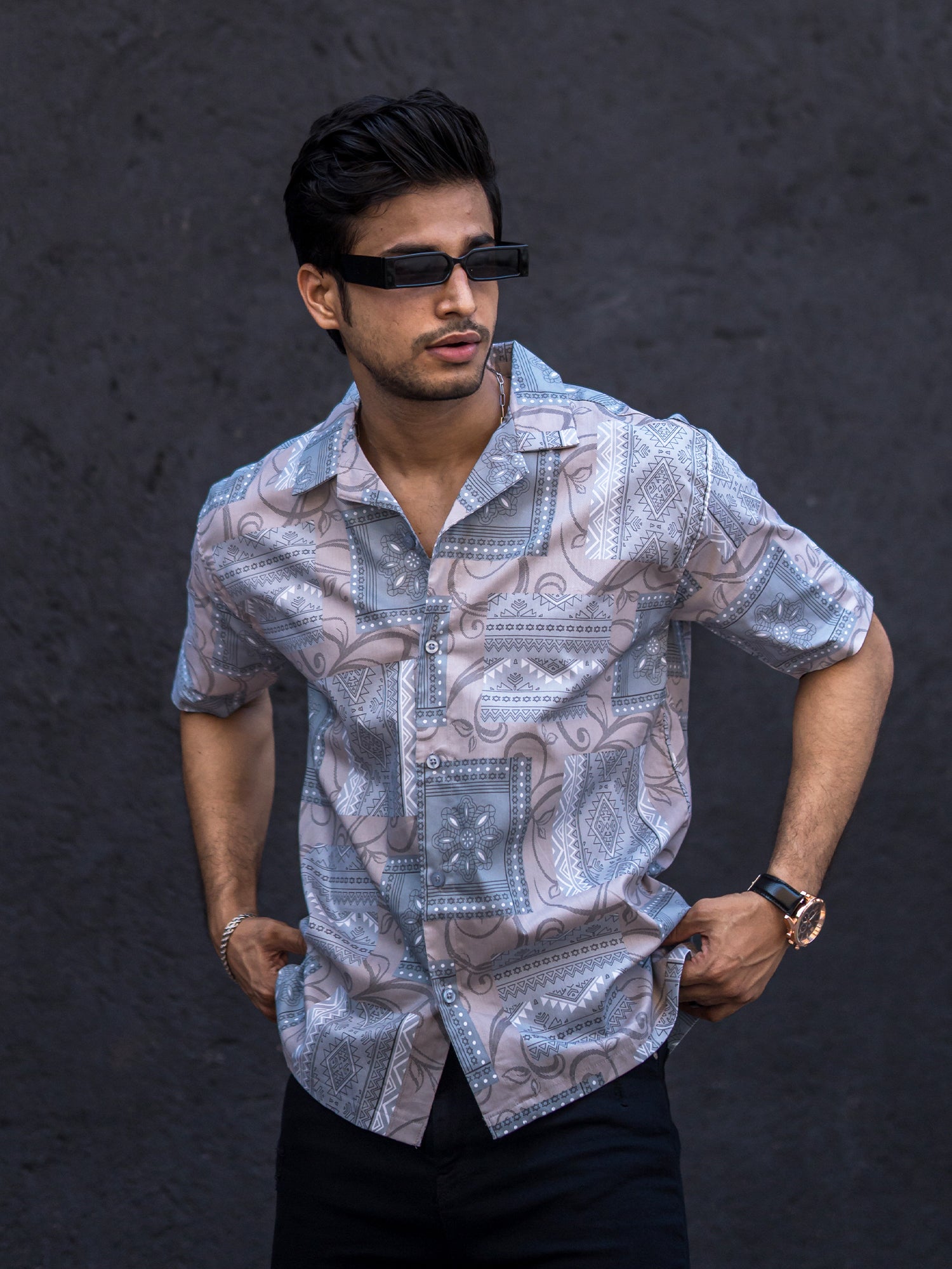 Paisley Light Grey Shirt