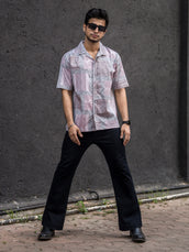 Paisley Light Pink Half Sleeve Shirt