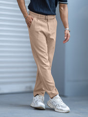 Korean Cream Belted Trouser