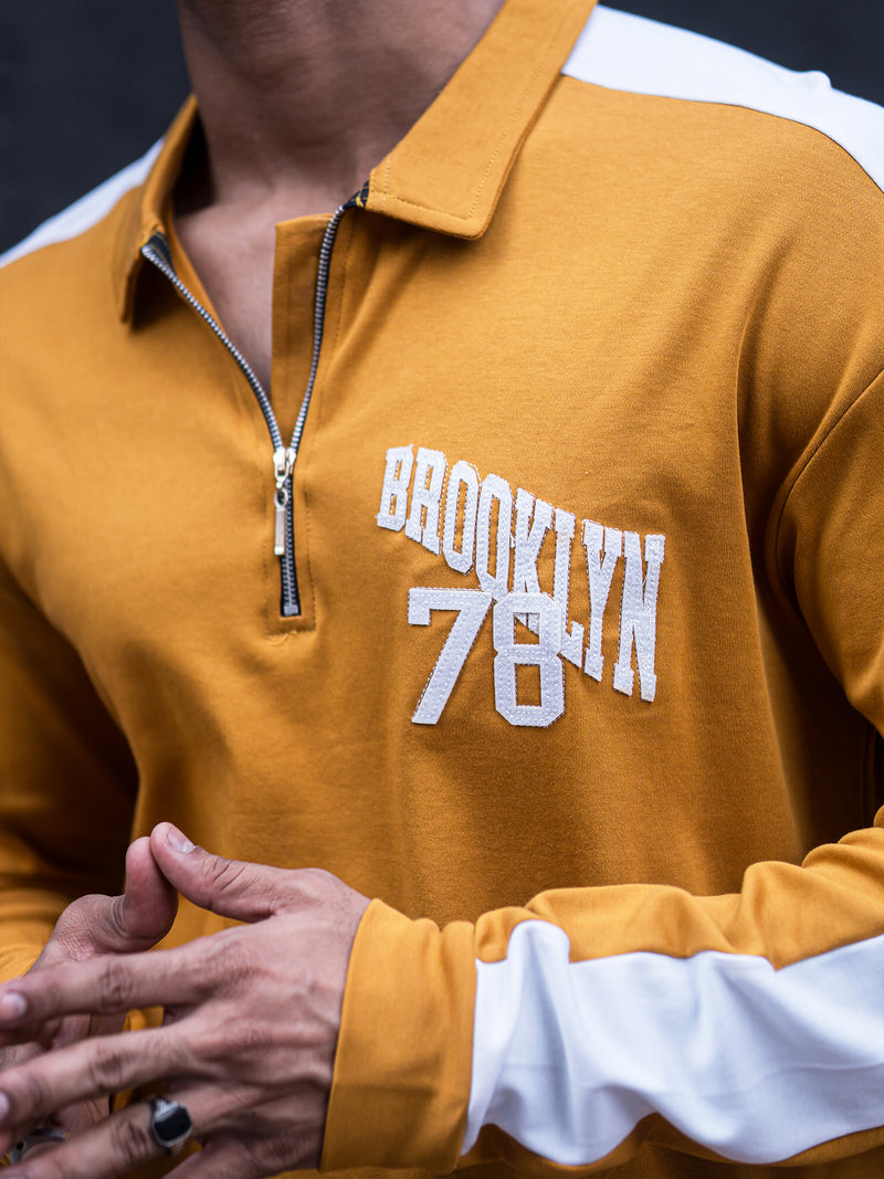 Brooklyn Mustard Oversized Polo T-Shirt