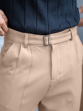Korean Cream Belted Trouser
