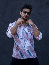 Twill Lycra Pink Full Sleeve Shirt
