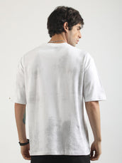Don't Care White, Pink Half Sleeve T-Shirt