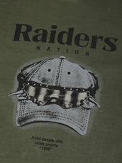 AcidWash Raider Olive Half Sleeve T-Shirt