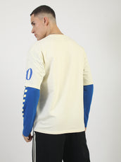 Doctor Sleeve Race Cream, Royal Blue Full Sleeve T-Shirt