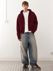 Dual Zip Burgundy Sweatshirt