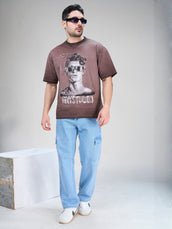 AcidWash Dusty Pink Half Sleeve T-Shirt