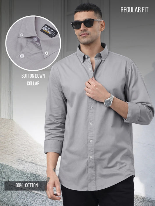 Soft Twill Steel Grey Full Sleeve Shirt