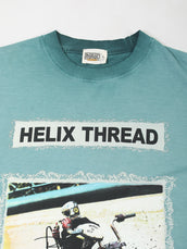AcidWash Helix Aqua Blue Half Sleeve T-Shirt