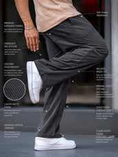 Grey baggy corduroy pants for men - view 2