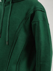 Raised Edages Bottle Green Full Sleeve Sweatshirt
