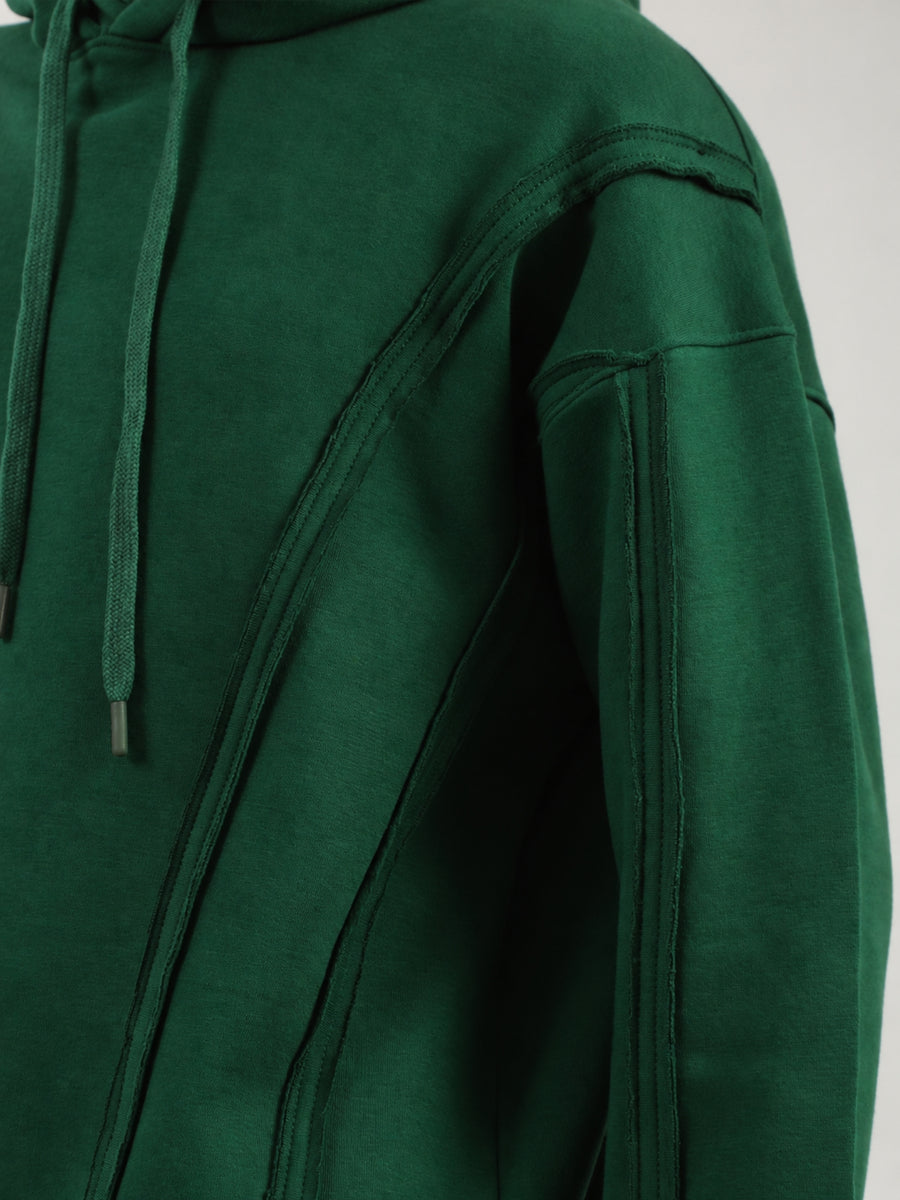 Raised Edges Bottle Green Hoodie