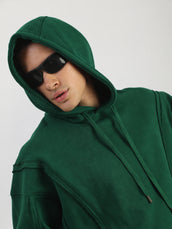 Raised Edages Bottle Green Full Sleeve Sweatshirt