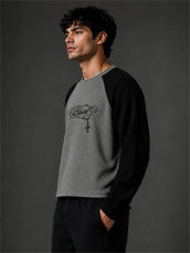 Blessed Light Grey Waffle Full Sleeve T-Shirt