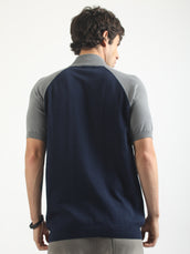 Classknit Navy FlatKnit Half Sleeve T-Shirt