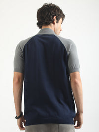 Classknit Navy FlatKnit Half Sleeve T-Shirt