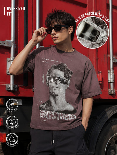 AcidWash Dusty Pink Half Sleeve T-Shirt