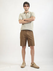 Biscuit Toasted Waffle Flat-Knit Half Sleeve Polo T-Shirt