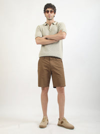 Biscuit Toasted Waffle Flat-Knit Half Sleeve Polo T-Shirt