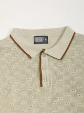 Biscuit Toasted Waffle Flat-Knit Half Sleeve Polo T-Shirt