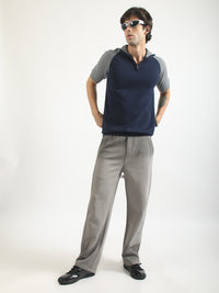 Classknit Navy FlatKnit Half Sleeve T-Shirt