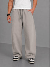 Gothic Letter Print Beach Sand Barrel Fit Pant