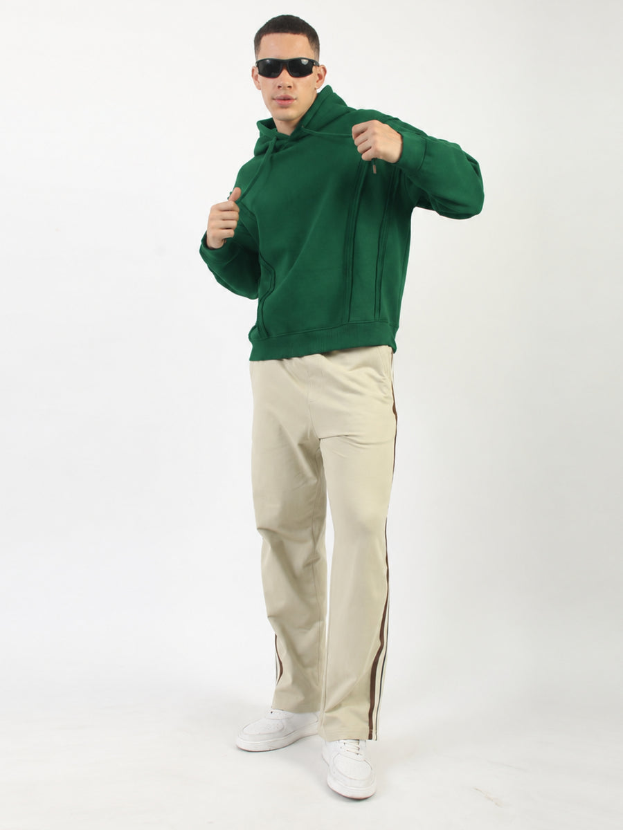 Raised Edges Bottle Green Hoodie