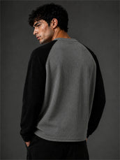 Blessed Light Grey Waffle Full Sleeve T-Shirt